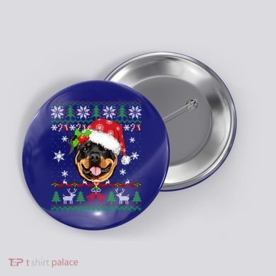 Rottweiler Christmas Ugly Sweater Rottweiler Tree Light Xmas Gift Button