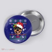 Rottweiler Christmas Ugly Sweater Rottweiler Tree Light Xmas Gift Button thumb 0