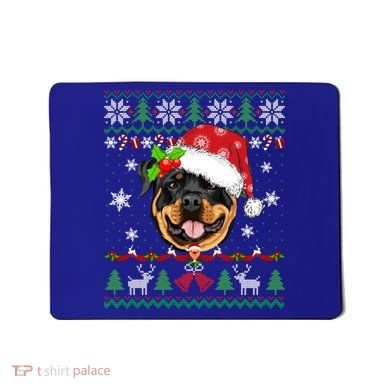 Rottweiler Christmas Ugly Sweater Rottweiler Tree Light Xmas Gift Mousepad