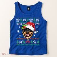 Rottweiler Christmas Ugly Sweater Rottweiler Tree Light Xmas Gift Tank Top thumb 2