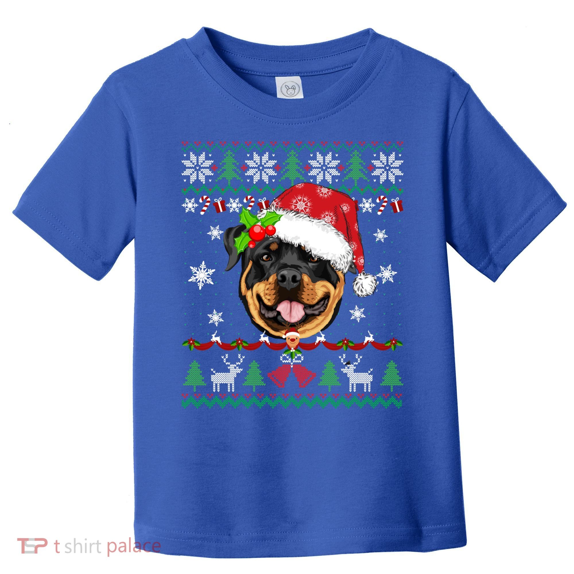 Rottweiler Christmas Ugly Sweater Rottweiler Tree Light Xmas Gift Toddler T-Shirt