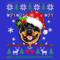 Rottweiler Christmas Ugly Sweater Rottweiler Tree Light Xmas Gift Visor thumb 3
