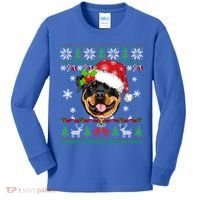 Rottweiler Christmas Ugly Sweater Rottweiler Tree Light Xmas Gift Kids Long Sleeve Shirt thumb 0