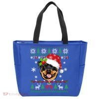 Rottweiler Christmas Ugly Sweater Rottweiler Tree Light Xmas Gift Tote Bag thumb 0