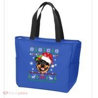Rottweiler Christmas Ugly Sweater Rottweiler Tree Light Xmas Gift Tote Bag thumb 3