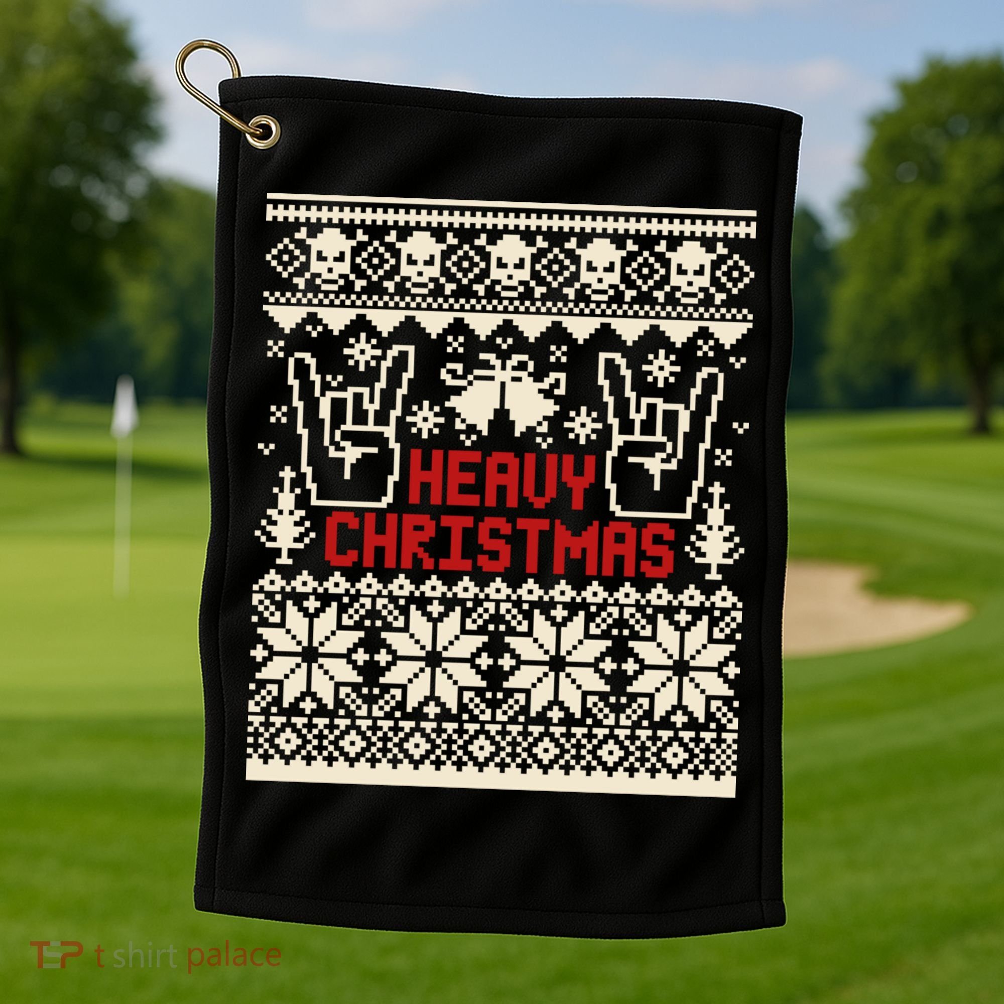 Rock Christmas Ugly Sweater Rocknroll Music Merry Christmas Gift Golf Towel
