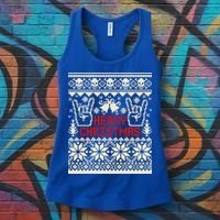 Rock Christmas Ugly Sweater Rocknroll Music Merry Christmas Gift Women's Tank Top thumb 3