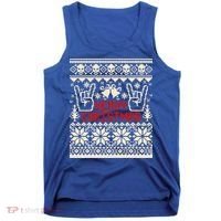 Rock Christmas Ugly Sweater Rocknroll Music Merry Christmas Gift Tank Top thumb 0