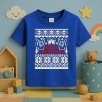 Rock Christmas Ugly Sweater Rocknroll Music Merry Christmas Gift Toddler T-Shirt thumb 3