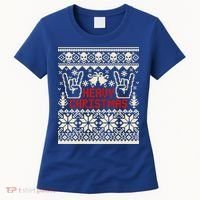 Rock Christmas Ugly Sweater Rocknroll Music Merry Christmas Gift Women's T-Shirt thumb 0