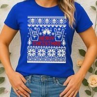 Rock Christmas Ugly Sweater Rocknroll Music Merry Christmas Gift Women's T-Shirt thumb 2