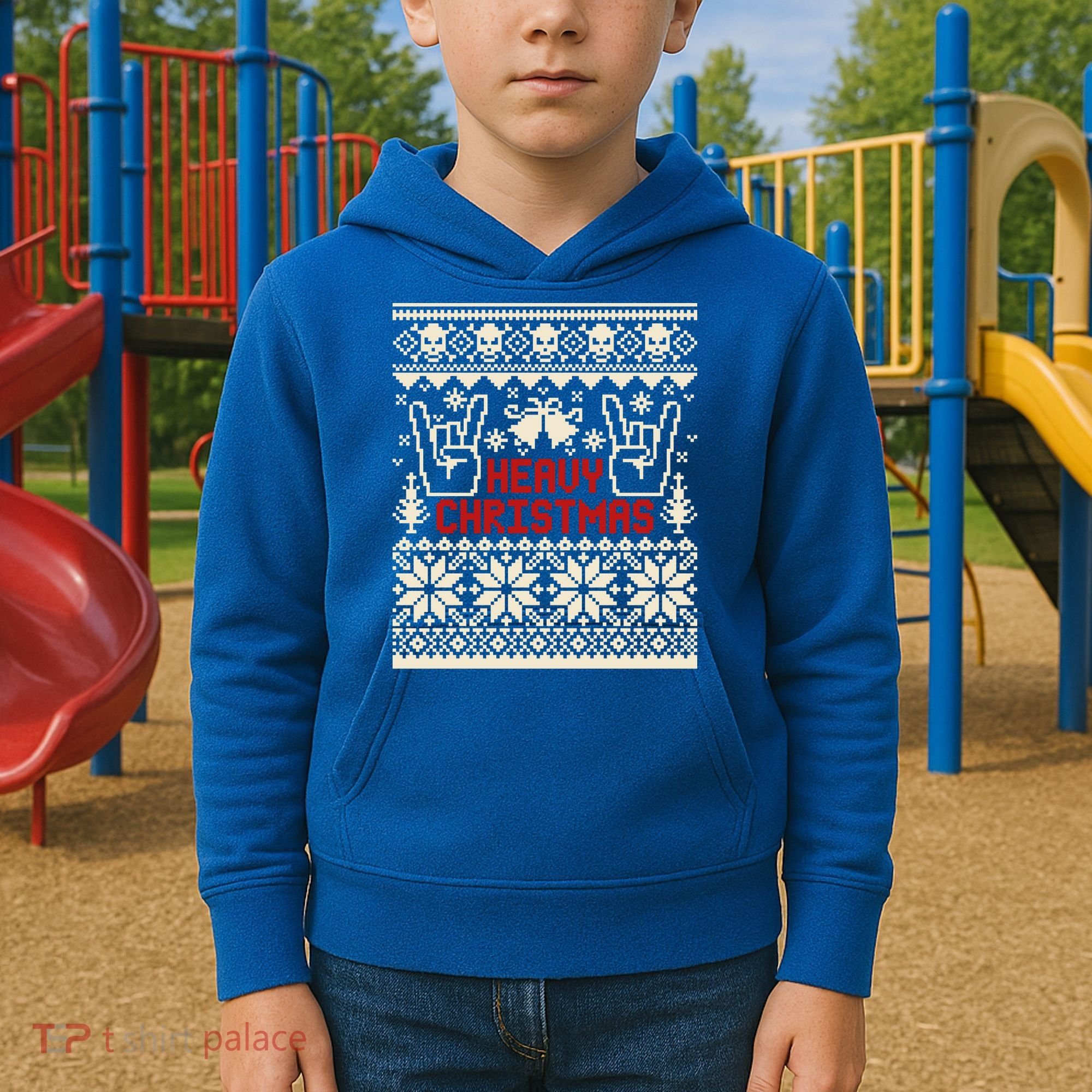 Rock Christmas Ugly Sweater Rocknroll Music Merry Christmas Gift Kids Hoodie
