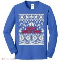 Rock Christmas Ugly Sweater Rocknroll Music Merry Christmas Gift Kids Long Sleeve Shirt thumb 0