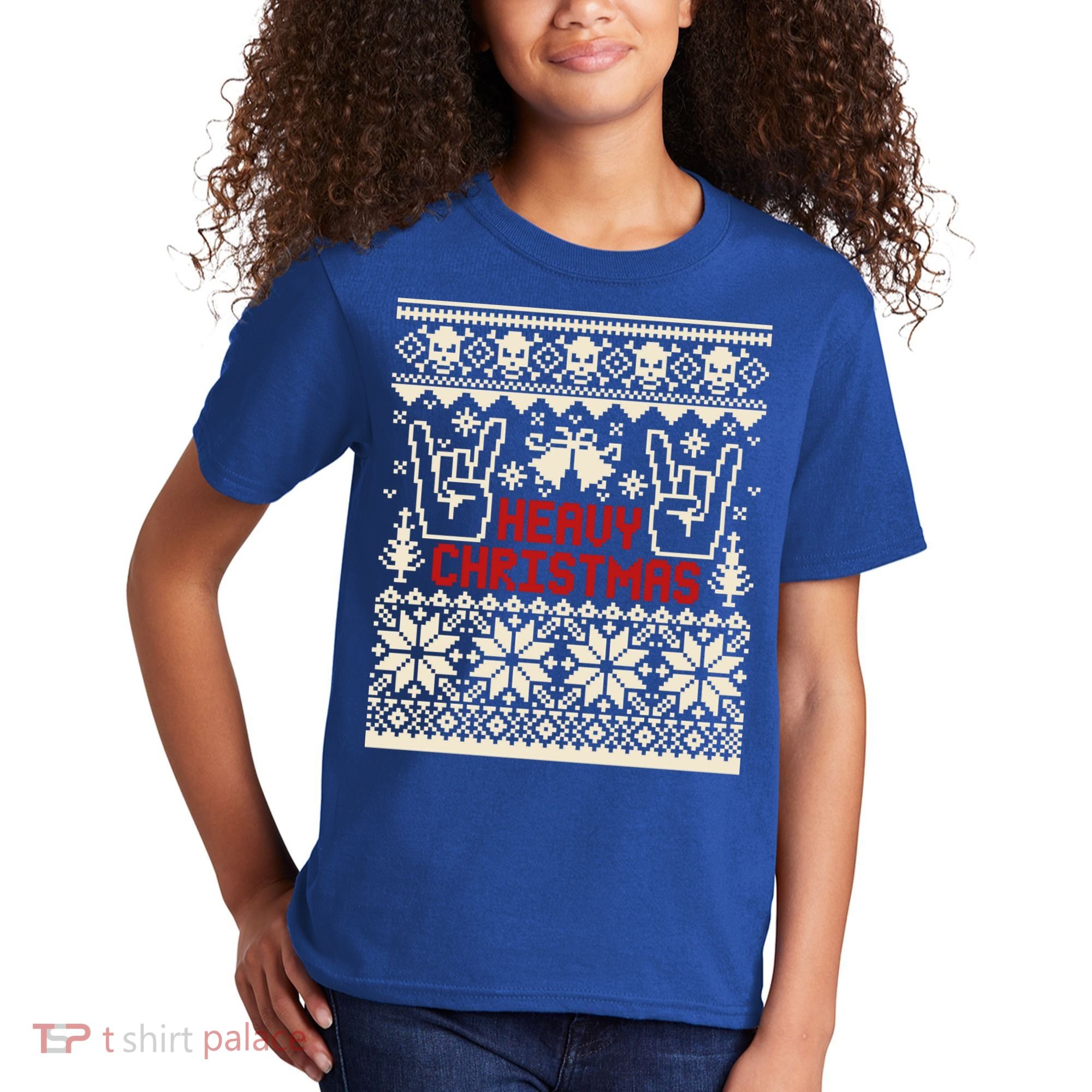 Rock Christmas Ugly Sweater Rocknroll Music Merry Christmas Gift Kids T-Shirt