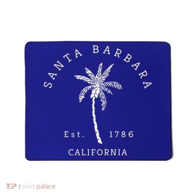 Retro Cool Vintage Santa Barbara Beach California Palm Tree Gift Mousepad