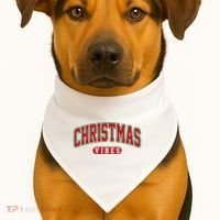 Retro Christmas Vibes USA-Made Doggie Bandana thumb 1