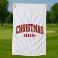 Retro Christmas Vibes Golf Towel thumb 1