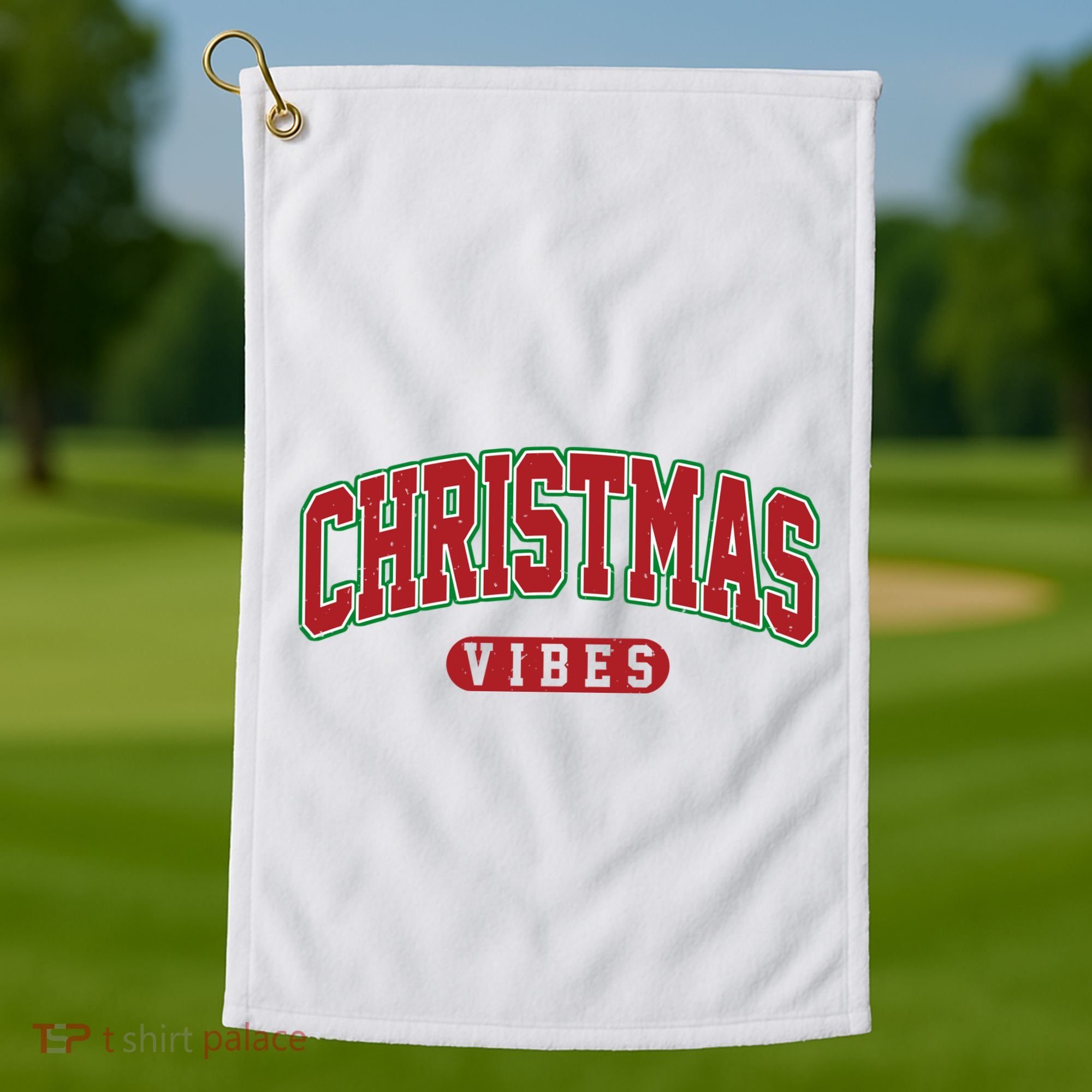 Retro Christmas Vibes Golf Towel