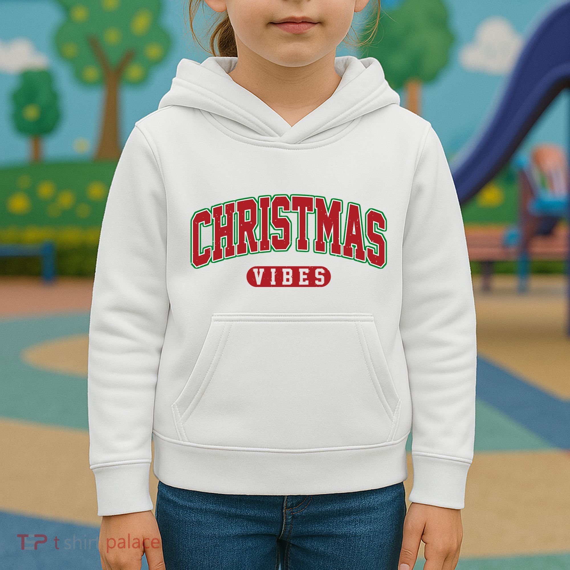 Retro Christmas Vibes Kids Hoodie