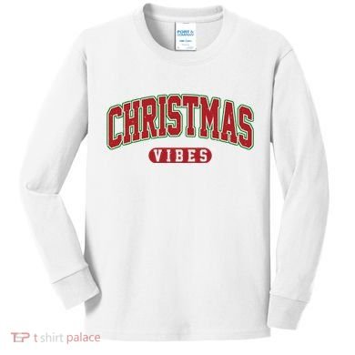 Retro Christmas Vibes Kids Long Sleeve Shirt