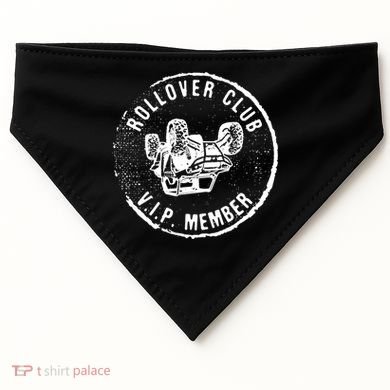 Rollovers Club VIP Member ATV UTV Lovers Funny  USA-Made Doggie Bandana