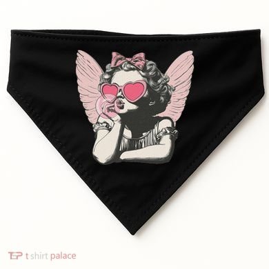 Retro Cupid Valentine Day Cute Vintage Cupid Blowing Bubble USA-Made Doggie Bandana