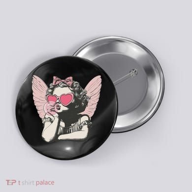 Retro Cupid Valentine Day Cute Vintage Cupid Blowing Bubble Button