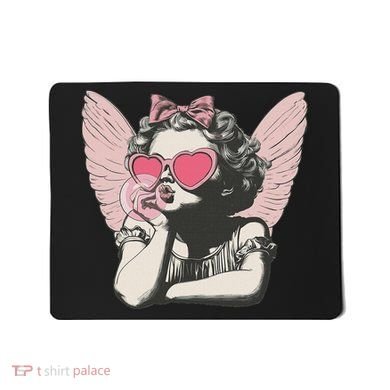 Retro Cupid Valentine Day Cute Vintage Cupid Blowing Bubble Mousepad