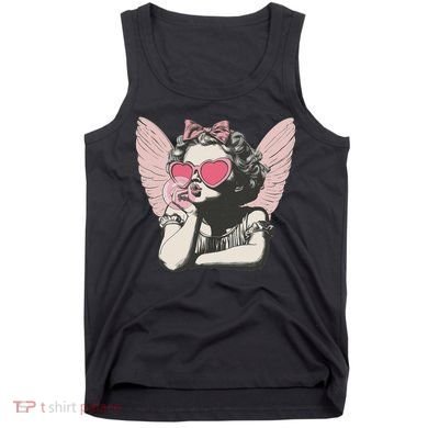 Retro Cupid Valentine Day Cute Vintage Cupid Blowing Bubble Tank Top