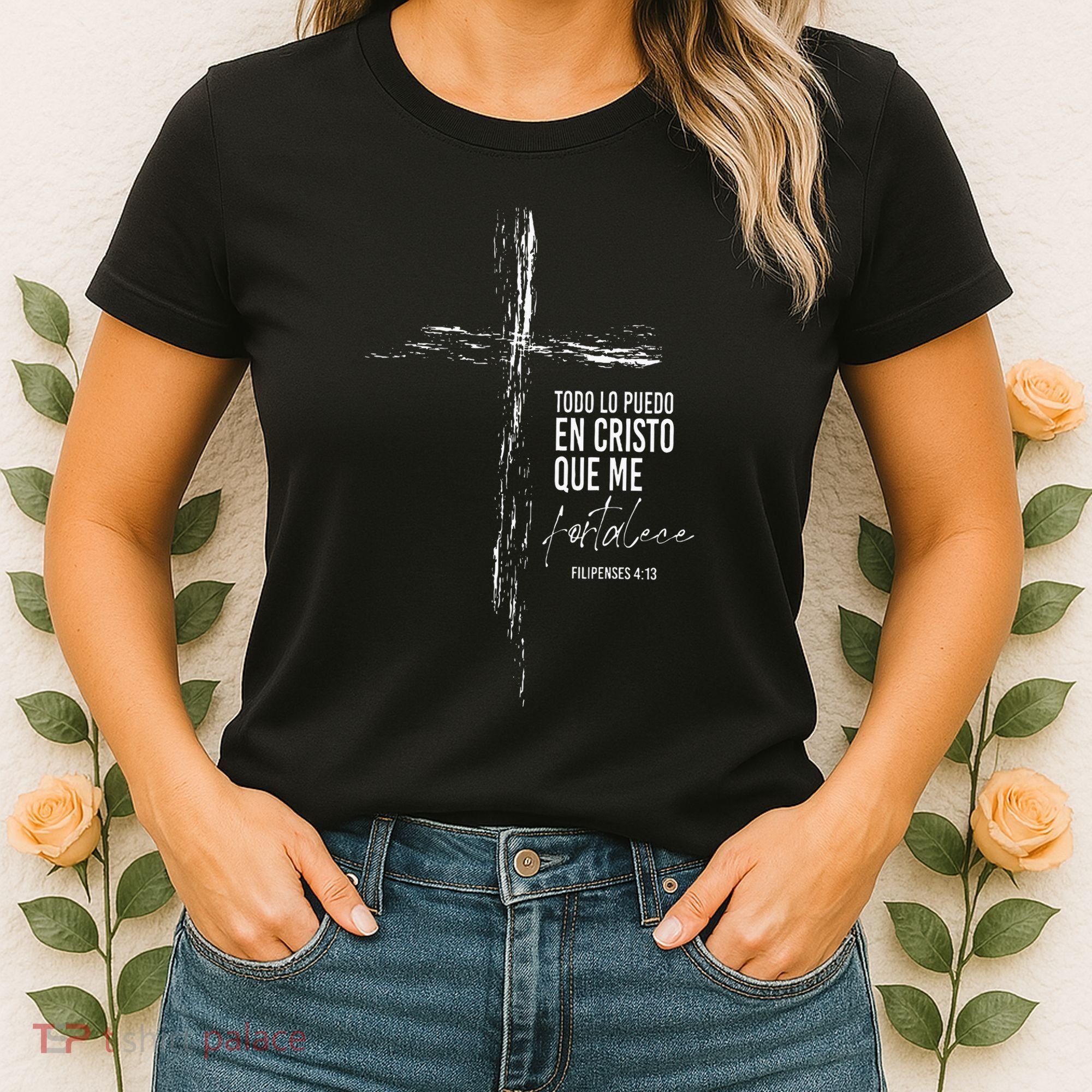 Regalos Cristianos Versos Filipenses 4 13 Christian Spanish Women's T-Shirt
