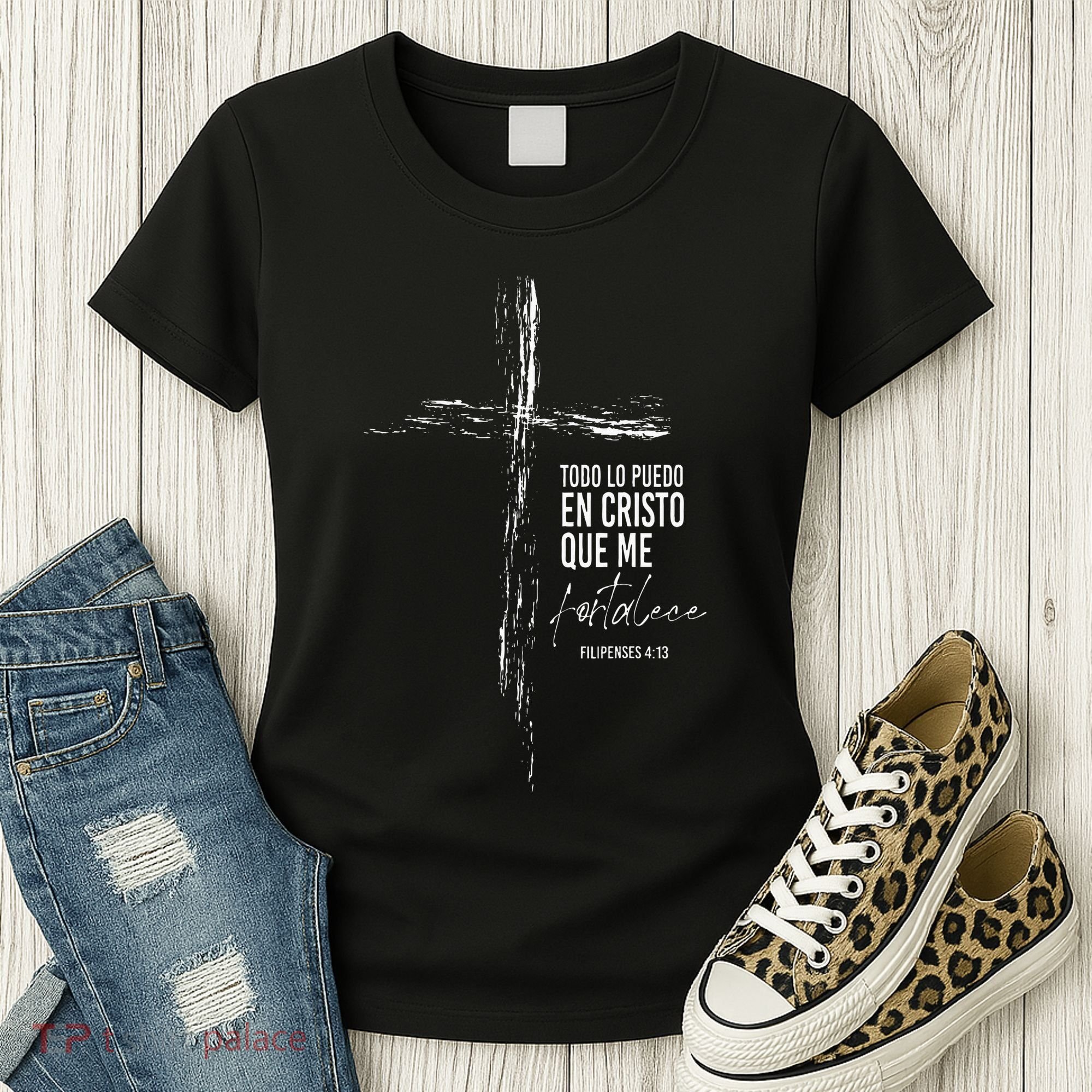 Regalos Cristianos Versos Filipenses 4 13 Christian Spanish Women's T-Shirt