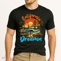 Retro California Vintage West Coast Cali Sunset Cooling Performance Crew T-Shirt thumb 2