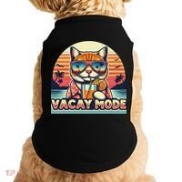 Retro Cat Vacation Summer Family Beach Trip Vacay Mode Ocean Great Gift Doggie Tank thumb 0