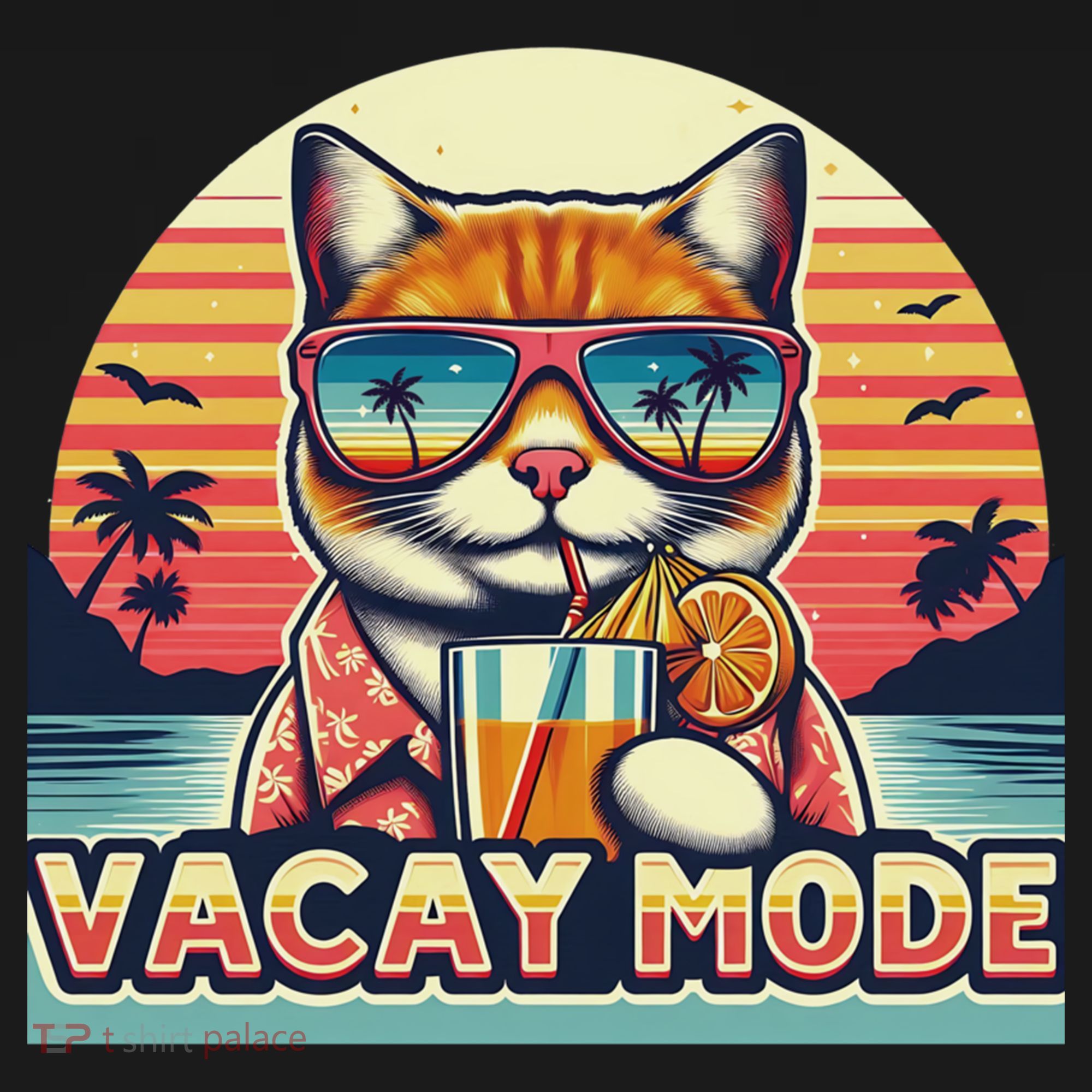 Retro Cat Vacation Summer Family Beach Trip Vacay Mode Ocean Great Gift Doggie Tank