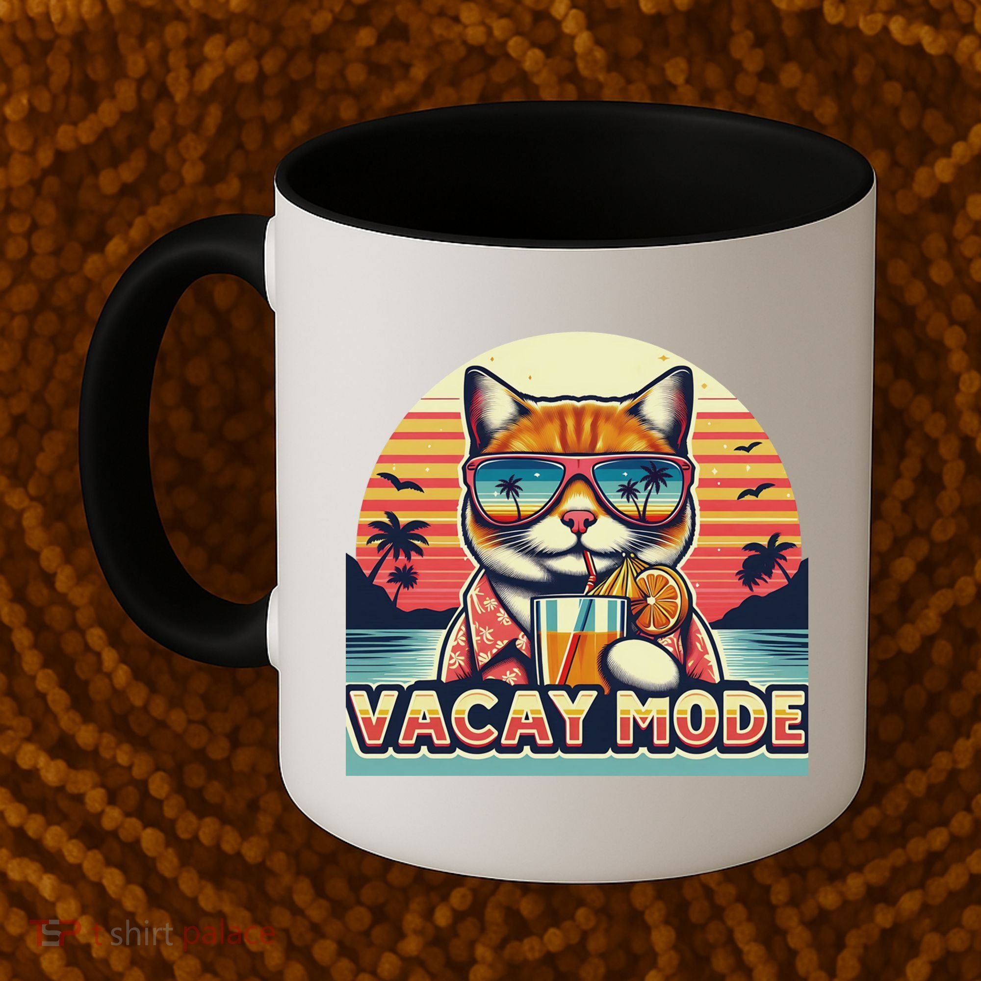 Retro Cat Vacation Summer Family Beach Trip Vacay Mode Ocean Great Gift Coffee Mug