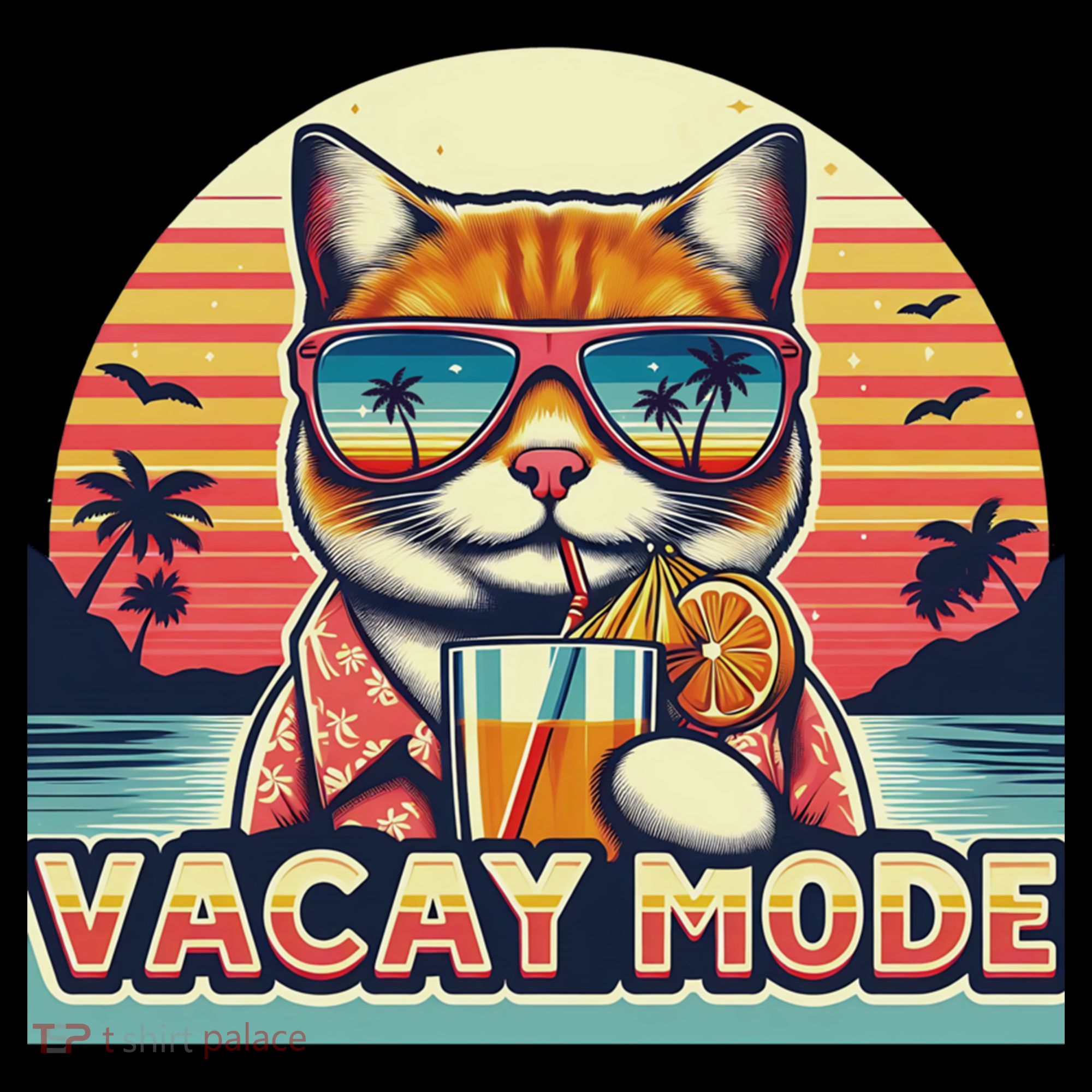 Retro Cat Vacation Summer Family Beach Trip Vacay Mode Ocean Great Gift Coffee Mug