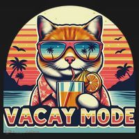 Retro Cat Vacation Summer Family Beach Trip Vacay Mode Ocean Great Gift Ornament thumb 1
