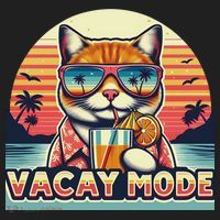 Retro Cat Vacation Summer Family Beach Trip Vacay Mode Ocean Great Gift Hat thumb 2