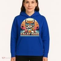 Retro Cat Vacation Summer Family Beach Trip Vacay Mode Ocean Great Gift Hoodie thumb 5