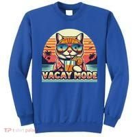 Retro Cat Vacation Summer Family Beach Trip Vacay Mode Ocean Great Gift Sweatshirt thumb 0