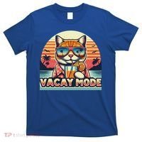 Retro Cat Vacation Summer Family Beach Trip Vacay Mode Ocean Great Gift T-Shirt thumb 0
