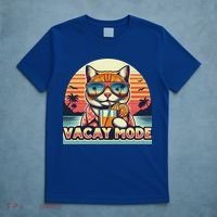 Retro Cat Vacation Summer Family Beach Trip Vacay Mode Ocean Great Gift T-Shirt thumb 5