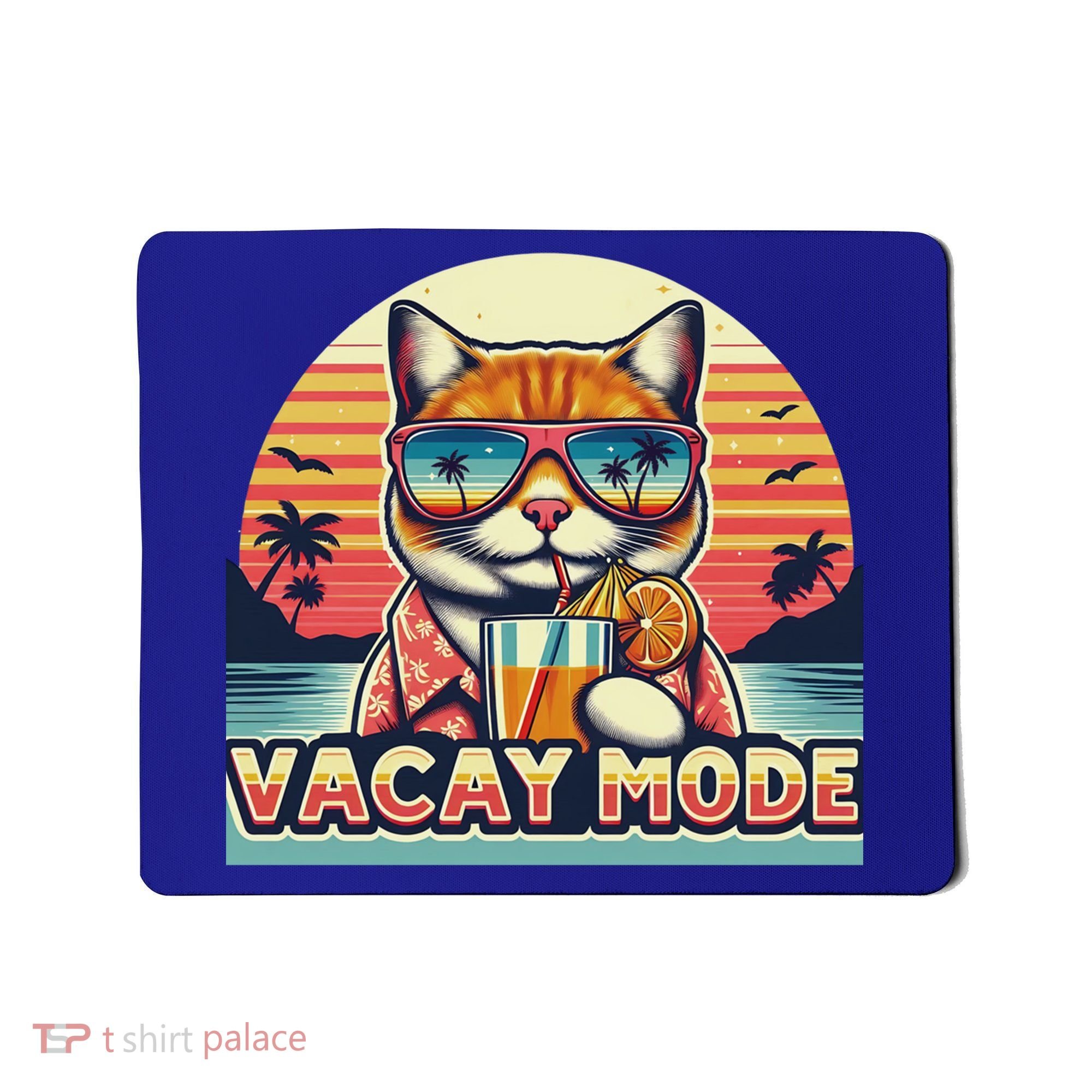 Retro Cat Vacation Summer Family Beach Trip Vacay Mode Ocean Great Gift Mousepad