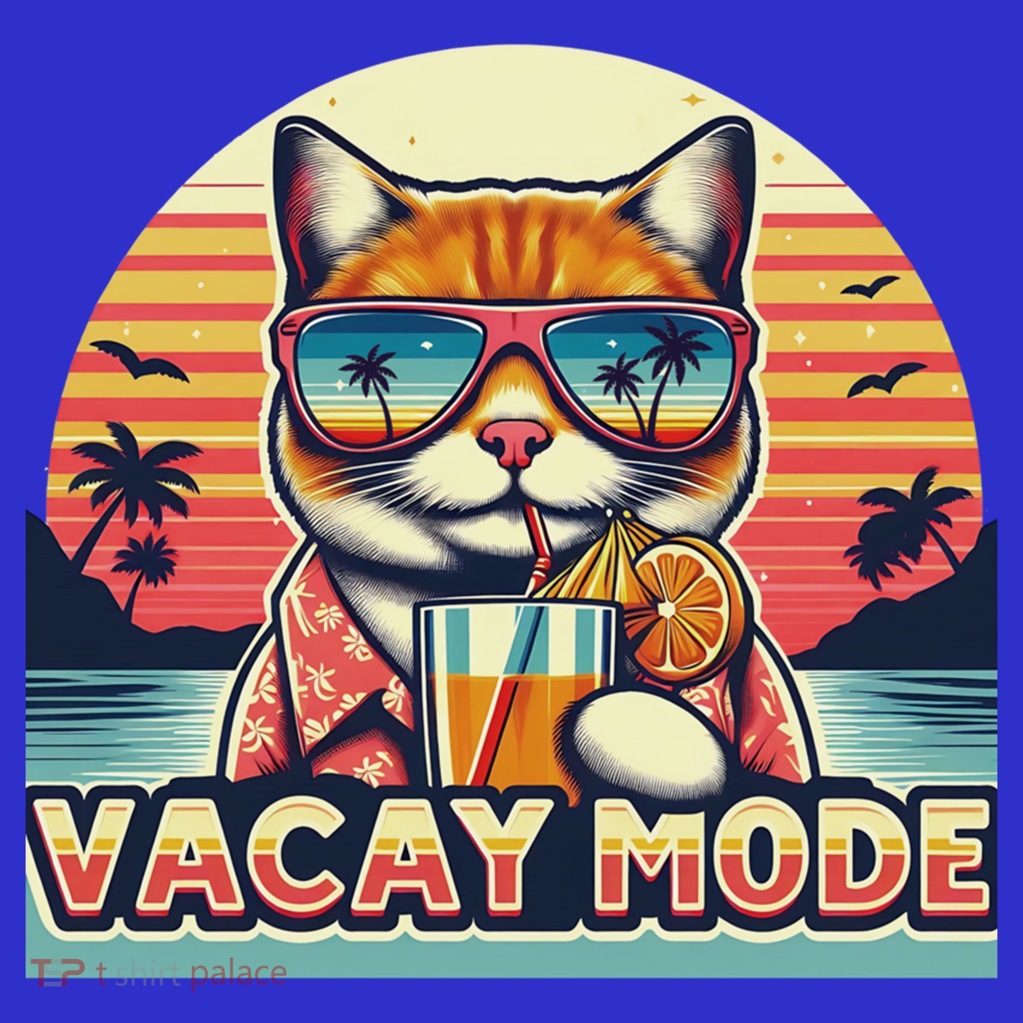 Retro Cat Vacation Summer Family Beach Trip Vacay Mode Ocean Great Gift Women's Tank Top