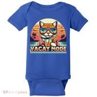 Retro Cat Vacation Summer Family Beach Trip Vacay Mode Ocean Great Gift Baby Bodysuit thumb 0