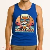 Retro Cat Vacation Summer Family Beach Trip Vacay Mode Ocean Great Gift Tank Top thumb 3