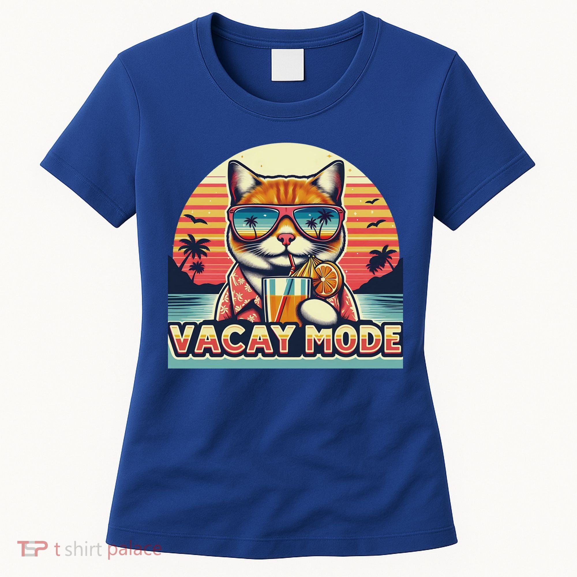 Retro Cat Vacation Summer Family Beach Trip Vacay Mode Ocean Great Gift Women's T-Shirt