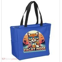 Retro Cat Vacation Summer Family Beach Trip Vacay Mode Ocean Great Gift Tote Bag thumb 2