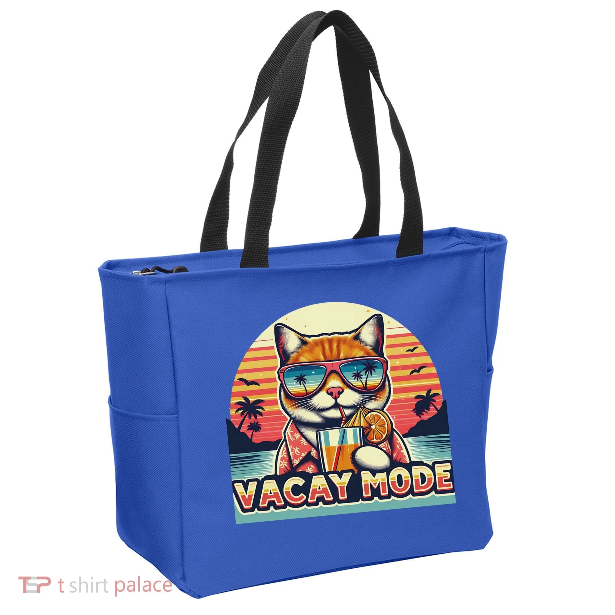 Retro Cat Vacation Summer Family Beach Trip Vacay Mode Ocean Great Gift Tote Bag