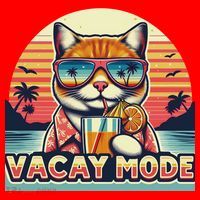 Retro Cat Vacation Summer Family Beach Trip Vacay Mode Ocean Great Gift Santa Hat thumb 1
